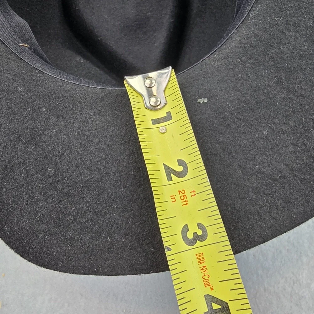 Cavalry Hat Unisex One Size Black Wool Pinched Crown Wide Brim Western Cord Cap